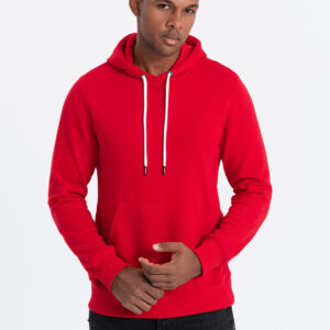 Bluza męska z kapturem nierozpinana - czerwona V10