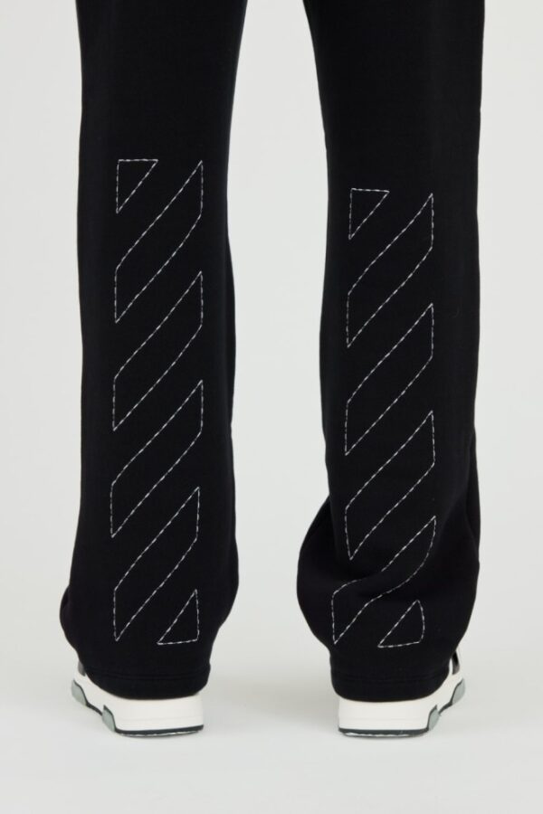 OFF-WHITE Czarne męskie spodnie dresowe Stitch Arr Sweatpants
