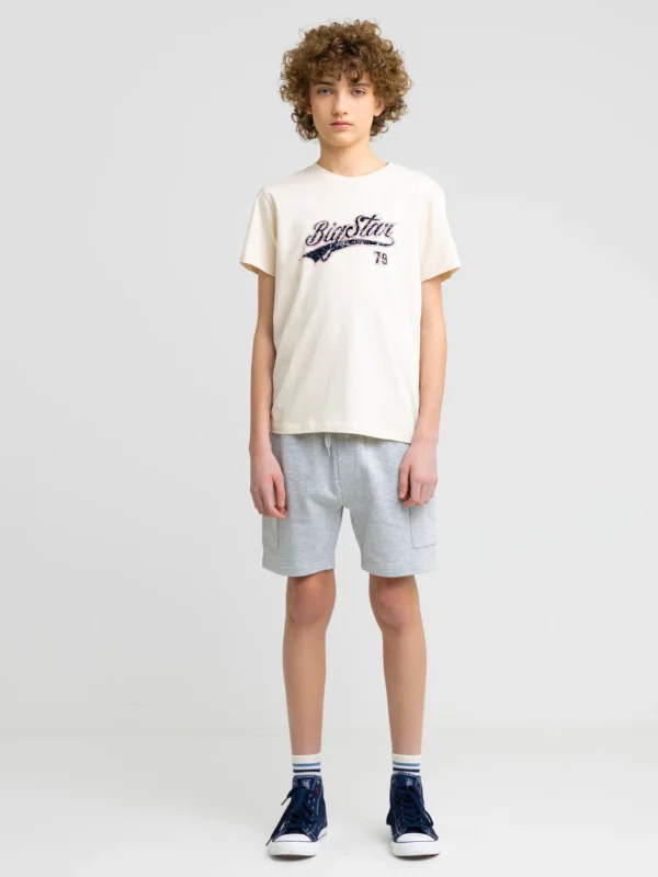 Szorty chłopięce dresowe z kieszeniami cargo szare Viler 901