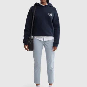 Spodnie damskie chinosy slim niebieskie Riana 400