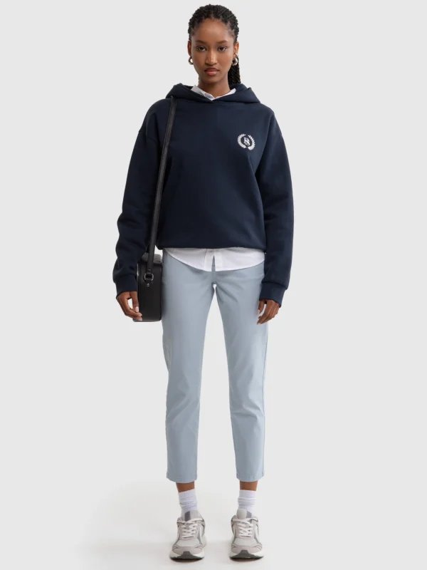 Spodnie damskie chinosy slim niebieskie Riana 400