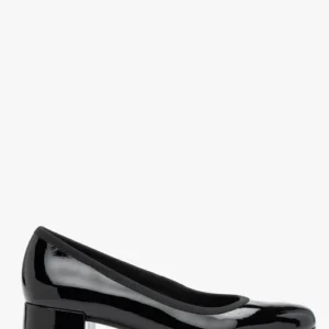 Czarne lakierowane czółenka damskie