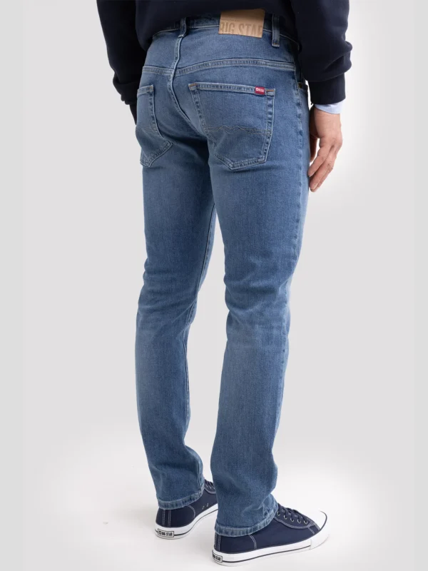 Jeansy męskie dopasowane z przetarciami niebieskie Martin 432