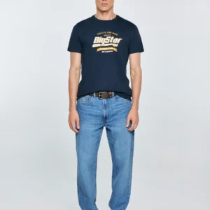 Koszulka męska z nadrukiem granatowa Briss 403