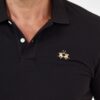 LA MARTINA Czarna męska koszulka polo z małym logo