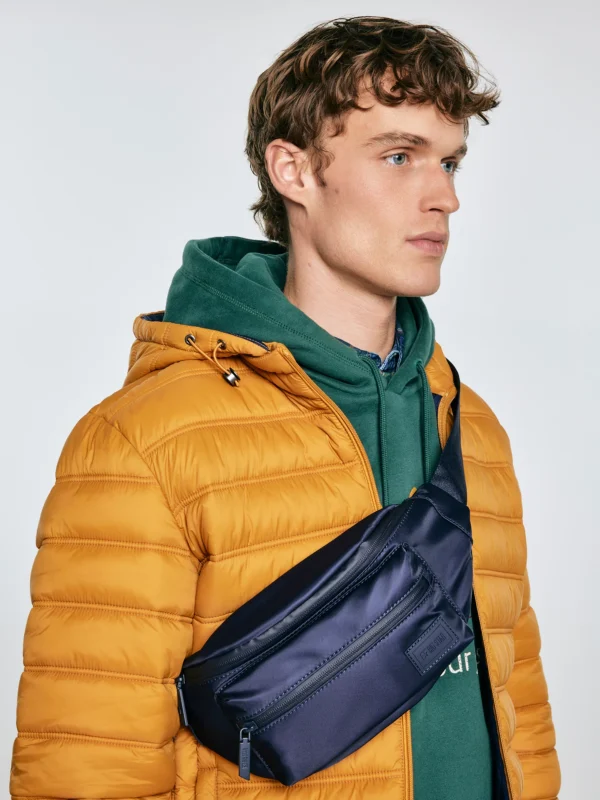 Saszetka męska typu nerka granatowa Tizanor 403