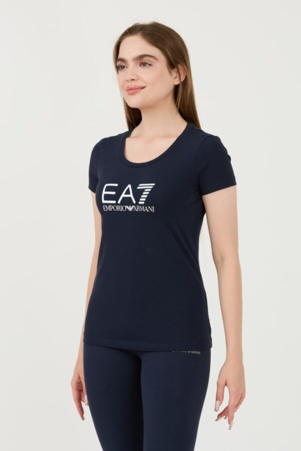 EA7 Granatowy damski t-shirt