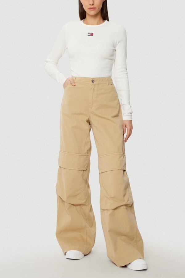 TOMMY JEANS Beżowy damski longsleeve