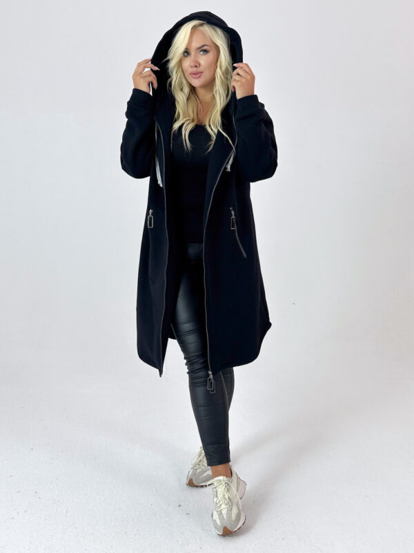 Ciepła dresowa płaszczo-bluza Daria w czarnym kolorze XXL OVERSIZE JESIEŃ
