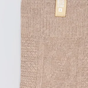 Skarpety damskie z wiskozy z warkoczowym splotem brązowe Eline 802