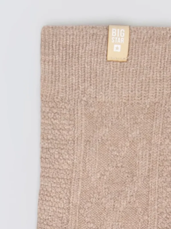 Skarpety damskie z wiskozy z warkoczowym splotem brązowe Eline 802