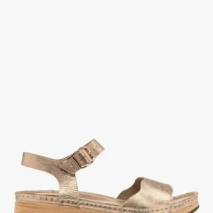 Platynowe sandały damskie z platformą