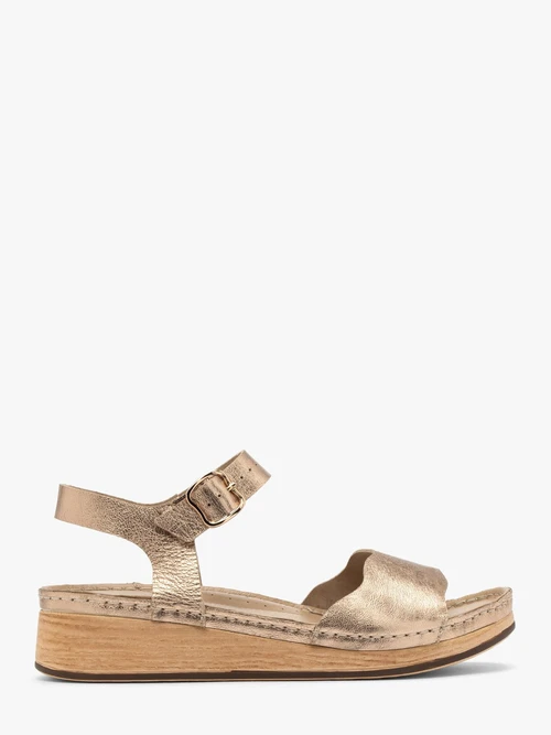 Platynowe sandały damskie z platformą