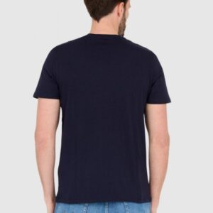 GUESS Granatowy bawełniany męski T-shirt slim fit
