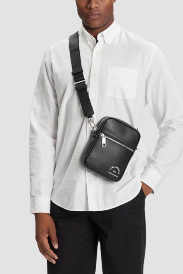 KARL LAGERFELD Saszetka męska czarna z logo