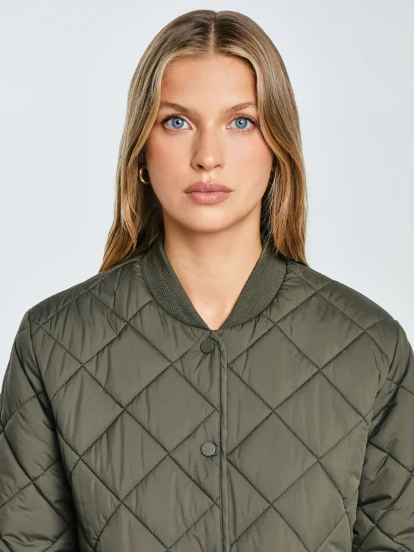 Kurtka damska bomber pikowana khaki Arona 303