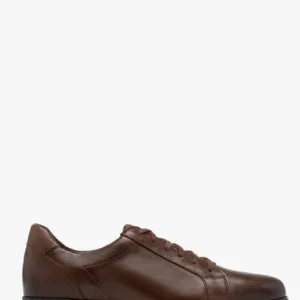 Ciemnobrązowe półbuty męskie na czarnym spodzie