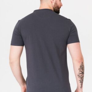 GUESS Grafitowy t-shirt męski z logo z palmą