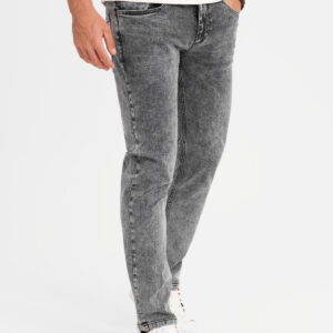 9a902049b53aa2635ba11baced907100f24f14bd Klasyczne męskie przecierane jeansy REGULAR FIT – szare V4