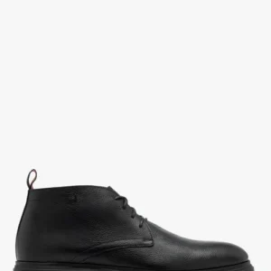 Czarne krótkie trzewiki męskie na lekkiej podeszwie