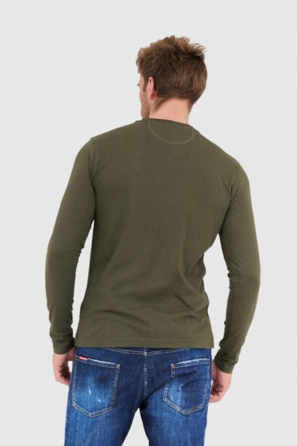 LA MARTINA Zielony longsleeve męski z bawełny