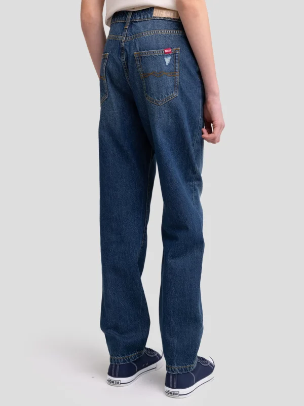 9b7bb7f7399d2e7b3256d2bf8866bd535a860bf1 Jeansy chłopięce loose z przetarciami granatowe Isaam 459