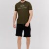 9c9cc14d59d0ee5640952b3efa0aa6b49198248c ARMANI EXCHANGE Oliwkowy t-shirt męski z białym logo