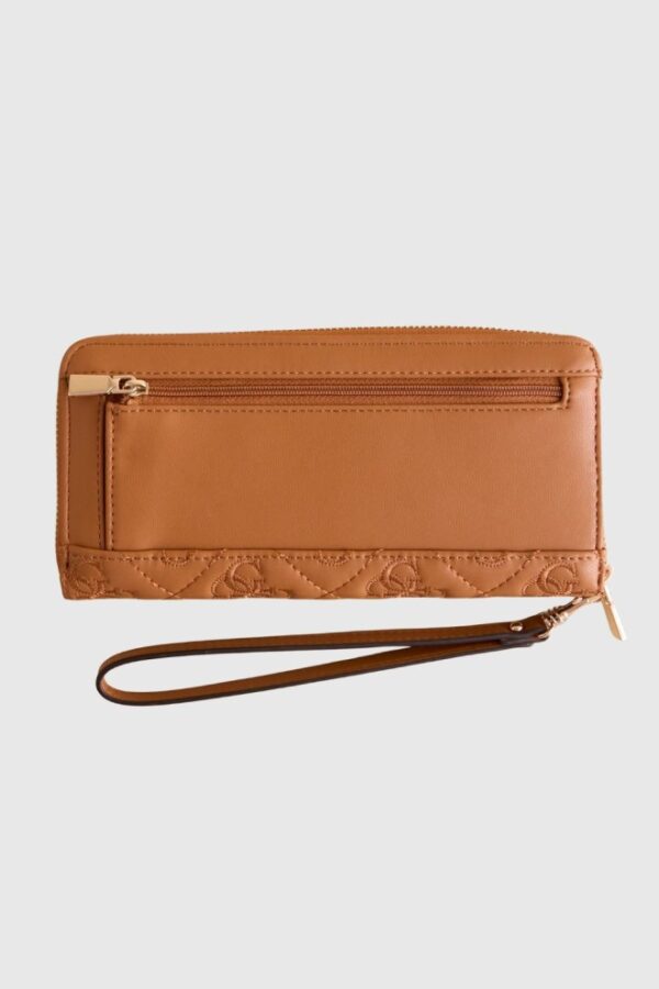 GUESS Brązowy duży portfel damski Adelasia