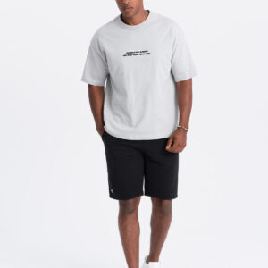 9d11a217ff8770a7c0f73127b50174d68e2253c3 Krótkie spodenki męskie dresowe z dzianiny ottoman – czarne V4