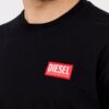 DIESEL Czarny longsleeve męski T-BOXT-LS-LAB z naszywką