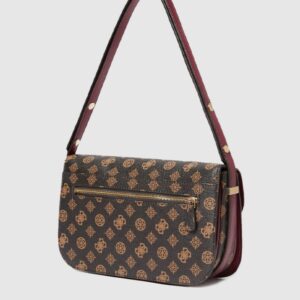 GUESS Brązowa torebka damska w logo z klamrą