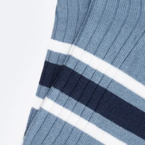 Stopki męskie bambusowe w paski niebieskie Tagar 401