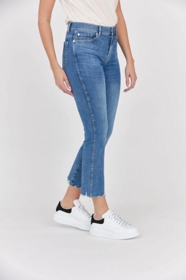 7 FOR ALL MANKIND Jasnoniebieskie jeansy damskie HW Slim Kick