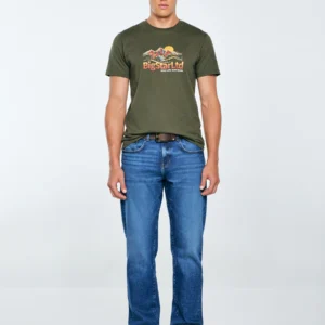 Koszulka męska z nadrukiem khaki Mifer 303