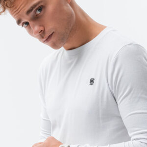 Longsleeve męski bez nadruku - biały V1