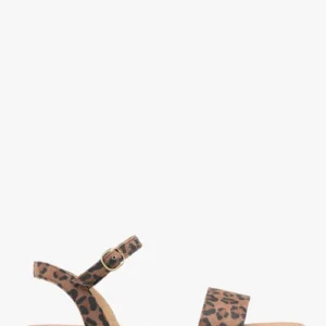 Sandały damskie płaskie w panterkę