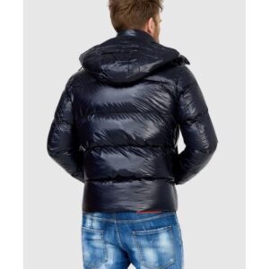 EMPORIO ARMANI Granatowa puchowa kurtka męska, Rozmiar 48