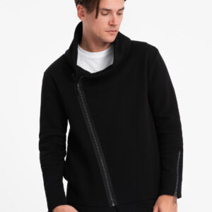 a1191fd3c90f442de1e3d38b97cef3f914a3dd98 Rozpinana bluza męska ze stójką LONDON - czarna