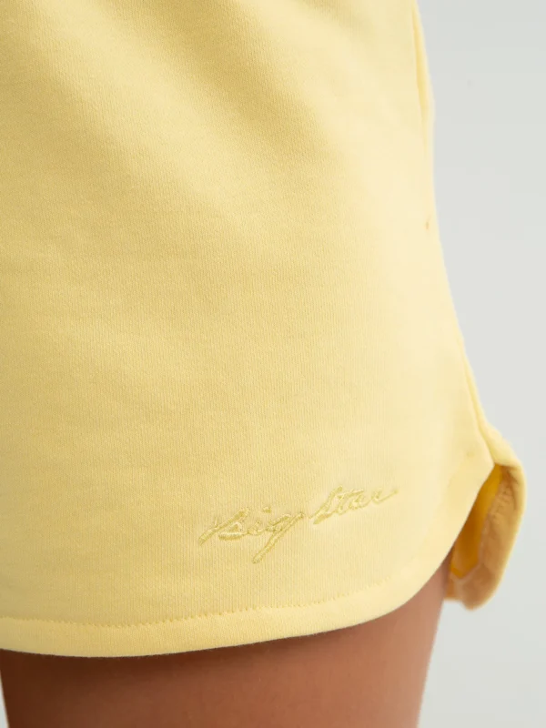 Szorty dziewczęce z bawełny ekologicznej żółte Filemka 200