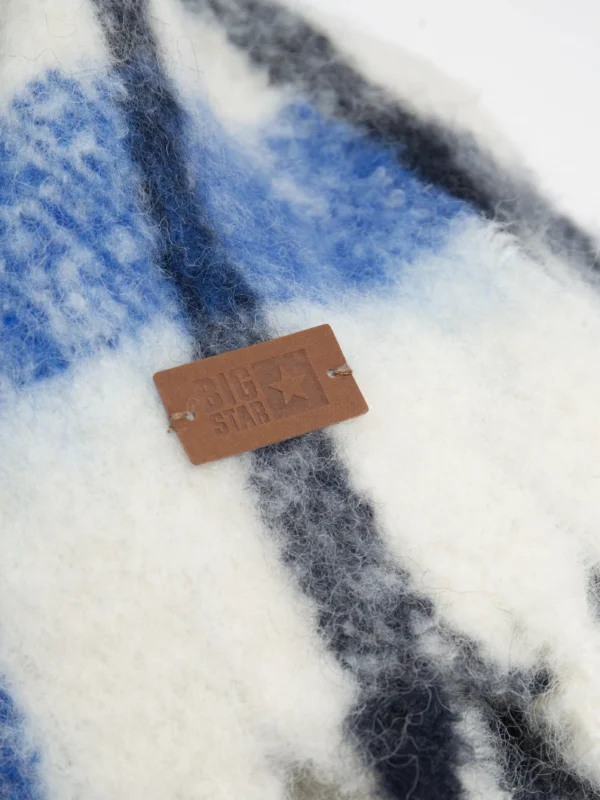 Szalik damski w kratę niebieski Herlynia 401