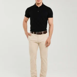 Koszulka męska polo czarna Markolinos 906