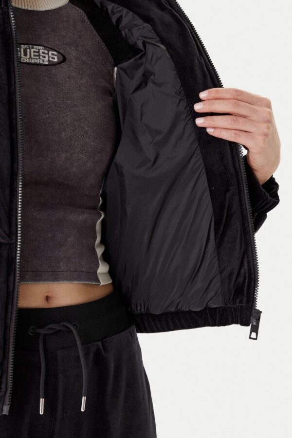 GUESS Сzarna zamszowa kurtka damska Couture Puffer