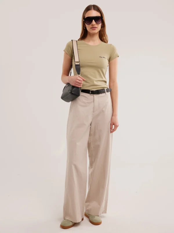 Koszulka damska z niewielkim logo zielona Irsera 300