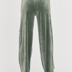 JUICY COUTURE Zielone damskie spodnie Bexley Velour Track Pants