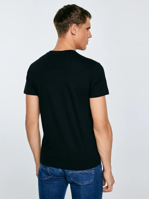 Koszulka męska z nadrukiem czarna Tatisar 906