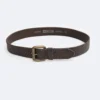 Pasek męski skórzany ze złotą klamrą ciemnobrązowy Buffel 803