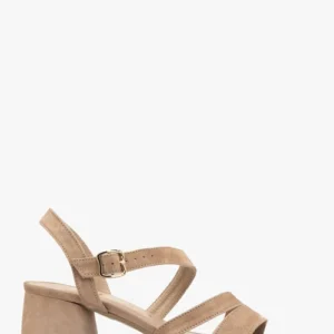 Beżowe sandały damskie na klocku