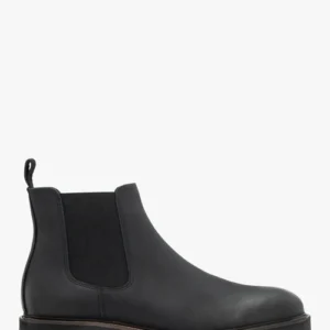 Czarne sztyblety ze skóry nubukowej