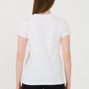 EMPORIO ARMANI Biały damski t-shirt Uni Logo Printe