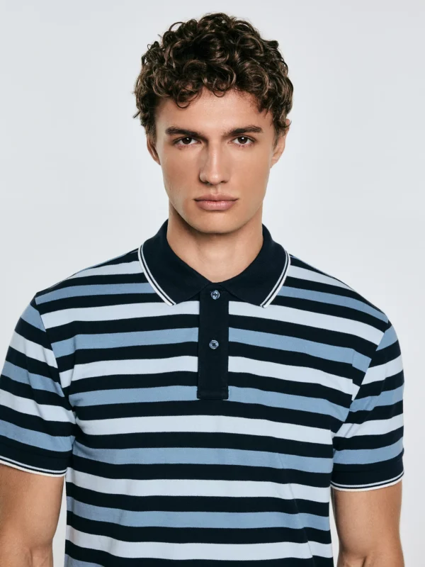 a44253851e4587717b410c5569126e36d9940791 Koszulka męska polo w kolorowe paski Seulir 401